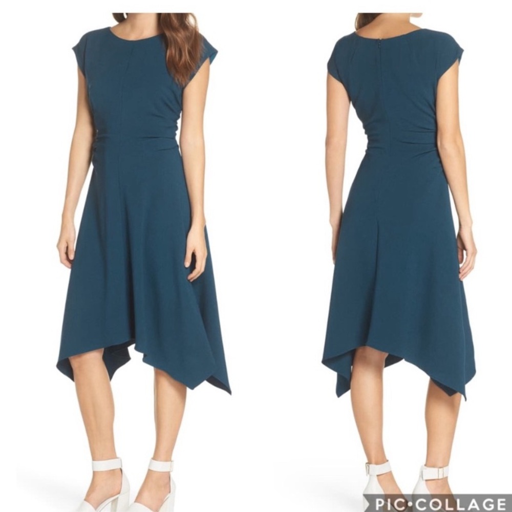 CLEARANCE NWOT Julia Jordan Ruched Crêpe Fit & Flare Dress Size 8